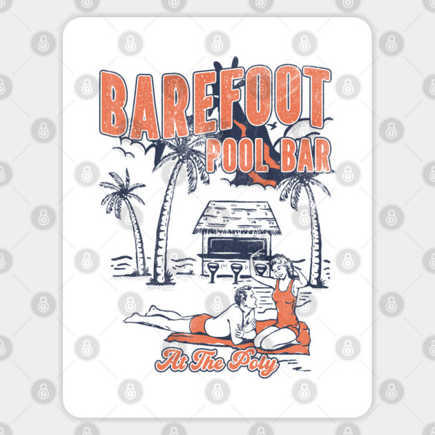 Barefoot Pool Bar at the Poly In Orlando Florida Distressed Look Sticker by Joaddo