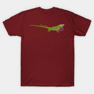 Green Anole lizard - Dewlap Action! T-Shirt