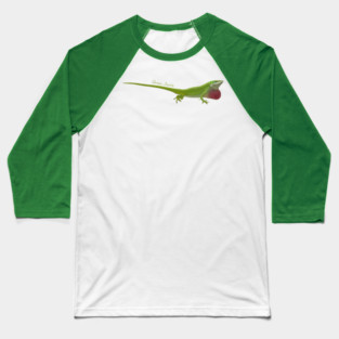 Green Anole lizard - Dewlap Action! Baseball T-Shirt