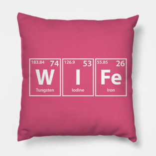 Wife (W-I-Fe) Periodic Table Elements Spelling Pillow