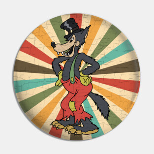 Vintage Cartoon Wolf Pin