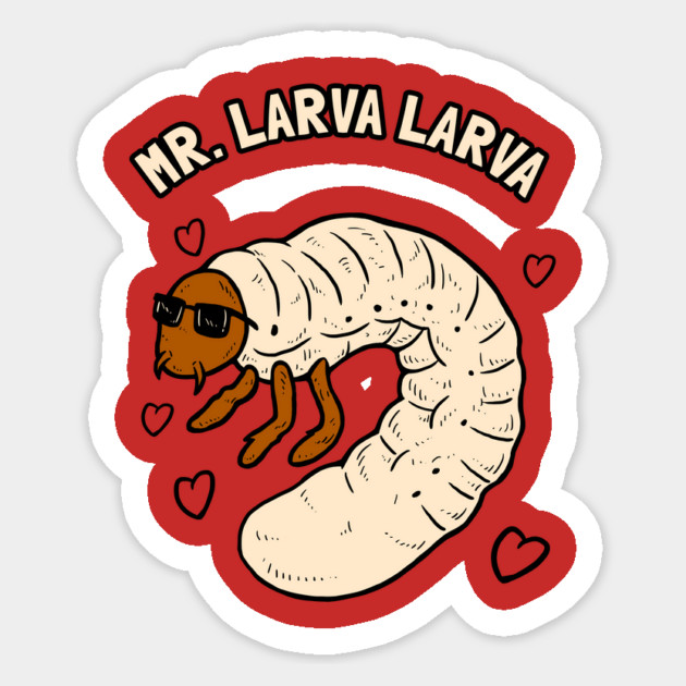Mr Larva Larva Sticker by dumbshirts