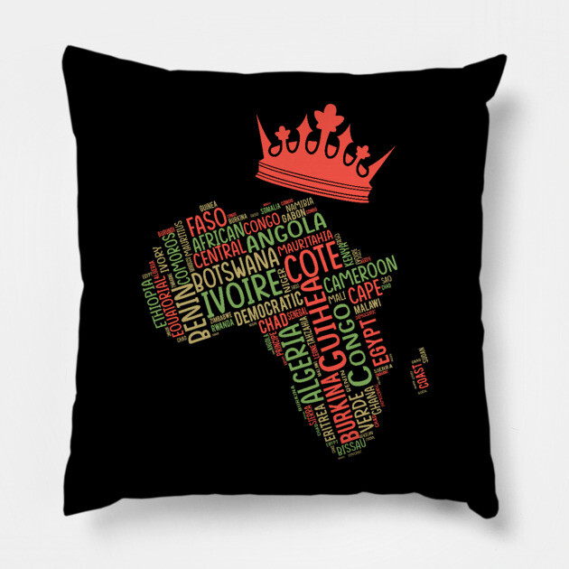 Black History, Africa Map, Colors, African American Pillow by UrbanLifeApparel