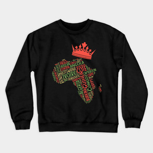 Black History, Africa Map, Colors, African American Crewneck Sweatshirt
