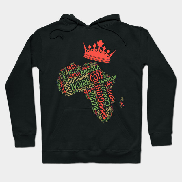 Black History, Africa Map, Colors, African American Hoodie by UrbanLifeApparel