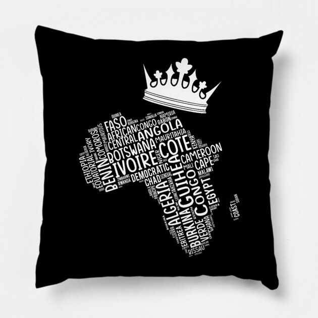 Black History, Africa Map, Colors, African American, light Pillow by UrbanLifeApparel
