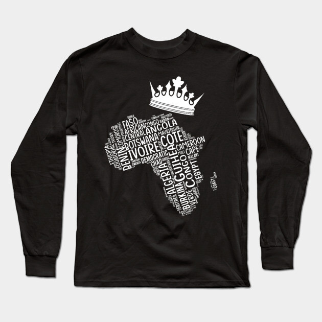 Black History, Africa Map, Colors, African American, light Long Sleeve T-Shirt by UrbanLifeApparel