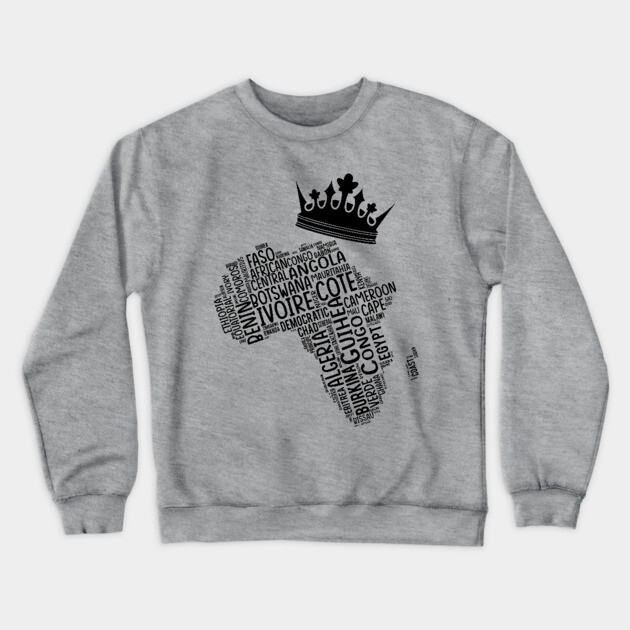 Black History, Africa Map, Colors, African American, Black Crewneck Sweatshirt by UrbanLifeApparel