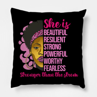She is stronger than the storm, Black History, Black lives matter Pillow