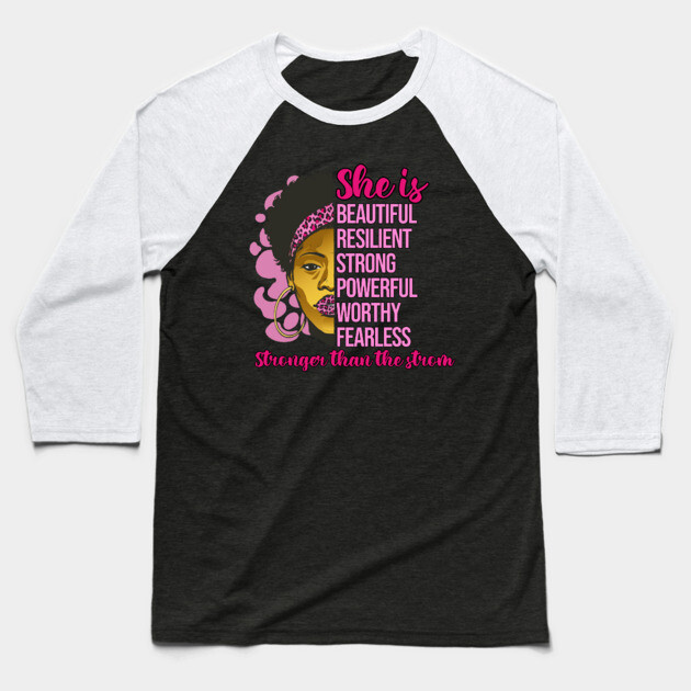 She is stronger than the storm, Black History, Black lives matter Baseball T-Shirt by UrbanLifeApparel