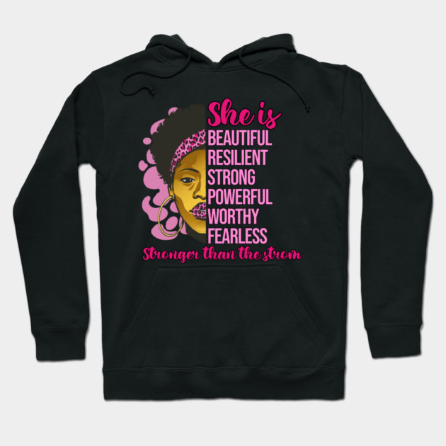 She is stronger than the storm, Black History, Black lives matter Hoodie by UrbanLifeApparel