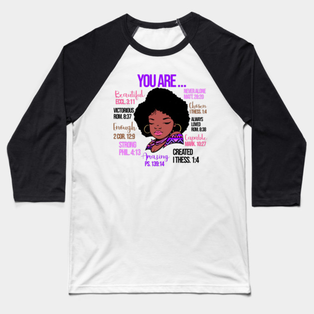 God Says you are so much more, Black History, Black lives matter Baseball T-Shirt by UrbanLifeApparel