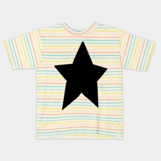 Minimal Chonk Black Star Kids T-Shirt