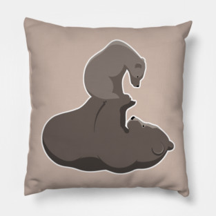 Mama Bear and Baby Motherhood Papa Bear and Cub Fatherhood Pillow