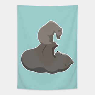 Mama Bear and Baby Motherhood Papa Bear and Cub Fatherhood Tapestry