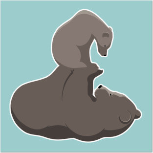 Mama Bear and Baby Motherhood Papa Bear and Cub Fatherhood Posters and Art