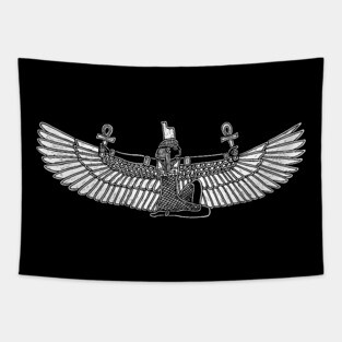 Winged Isis Ancient Egyptian Goddess Figure Tapestry