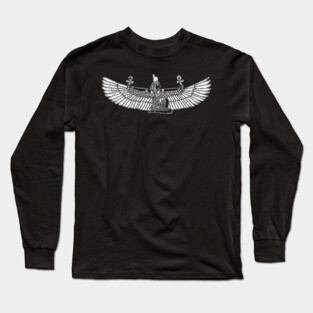 Winged Isis Ancient Egyptian Goddess Figure Long Sleeve T-Shirt