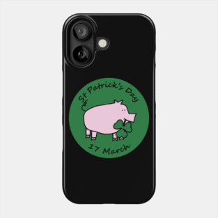 Pig with Shamrock St Patricks Day Phone Case