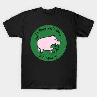 Pig with Shamrock St Patricks Day T-Shirt