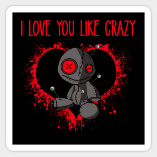 I Love You Like Crazy Voodoo Doll Cheeky Witch® Sticker