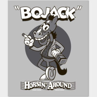 Vintage Cartoon Horseman  (Light) Posters and Art