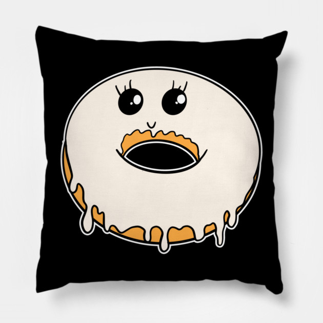 Glazed Donut Kawaii Dripping Glaze Pillow by belownormal
