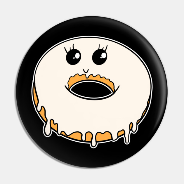 Glazed Donut Kawaii Dripping Glaze Pin by belownormal