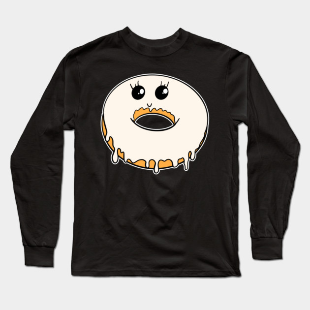 Glazed Donut Kawaii Dripping Glaze Long Sleeve T-Shirt by belownormal