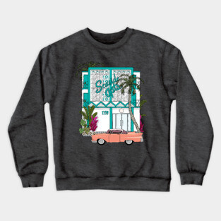 Seaside Breeze Block Apartments with Plants Crewneck Sweatshirt