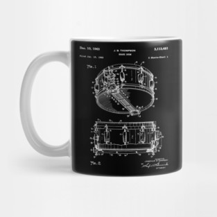 Snare Drum Thompson Patent White Mug