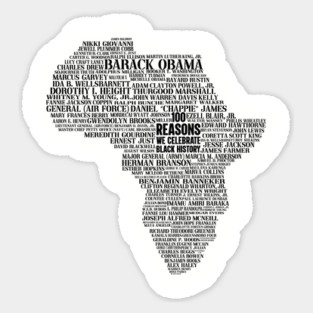 100 Reasons we celebrate black history, Africa, Black History, typography Magnet