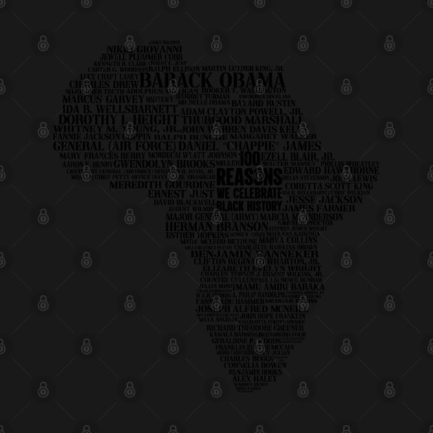 100 Reasons we celebrate black history, Africa, Black History, typography by UrbanLifeApparel