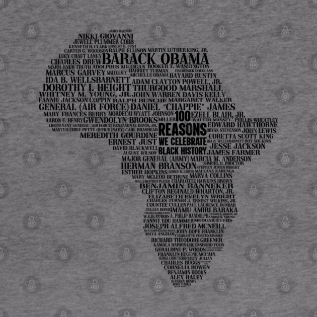 100 Reasons we celebrate black history, Africa, Black History, typography by UrbanLifeApparel