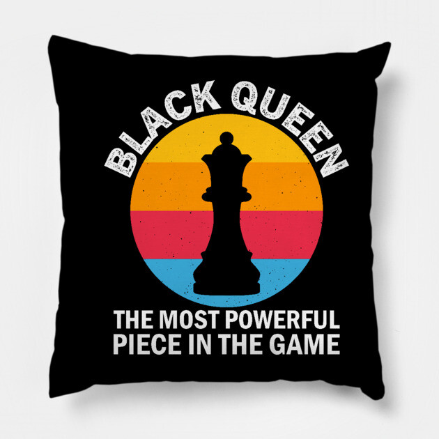 Black Queen, The most Powerful Piece in the Game, Black Man, Black History Pillow by UrbanLifeApparel