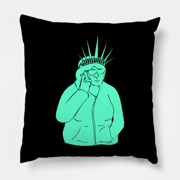 Statue of Lady Susan Liberty Pillow by belownormal