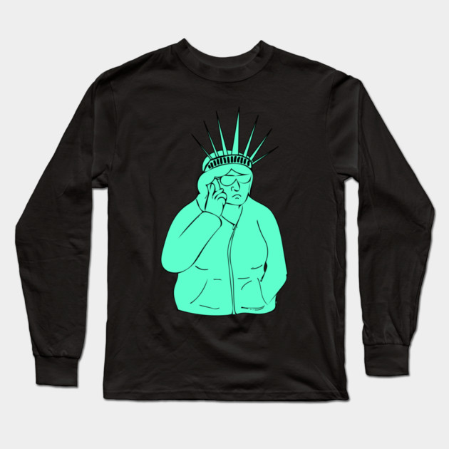 Statue of Lady Susan Liberty Long Sleeve T-Shirt by belownormal