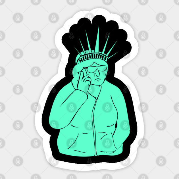 Statue of Lady Susan Liberty Sticker by belownormal