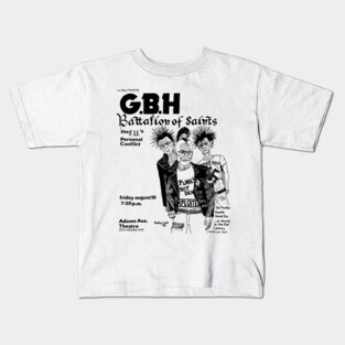 G.B.H. / Battalion of Saints / The F.U.s / Personal Conflict Punk Flyer Kids T-Shirt