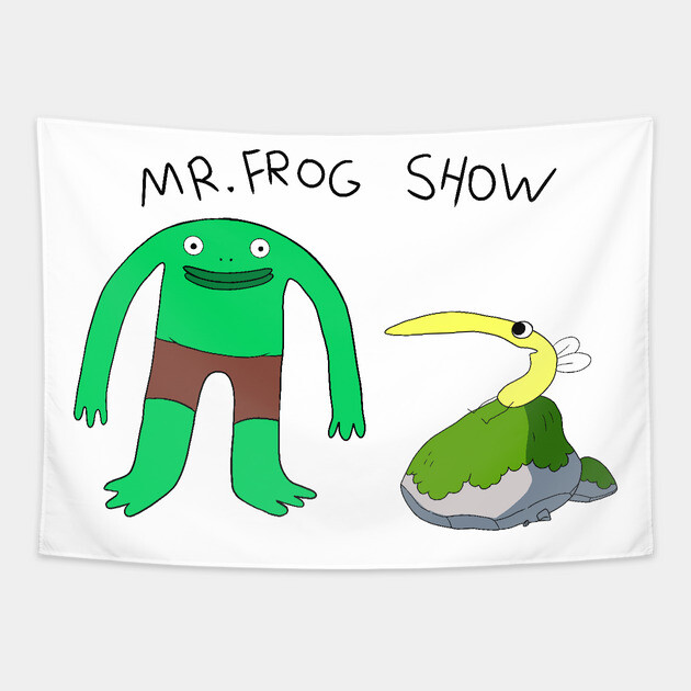 FROG SHOW! Smiling Friends Tapestry TeePublic
