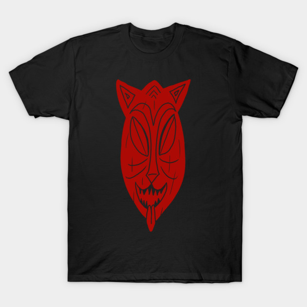 Tiki Cat mask T-Shirt by colonelcoconut