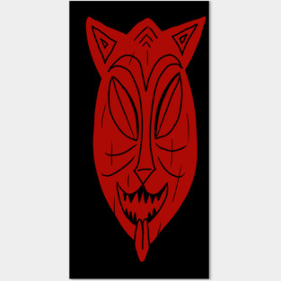 Tiki Cat mask Posters and Art