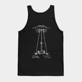 Tesla Coil Patent White Tank Top