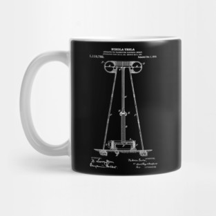 Tesla Coil Patent White Mug
