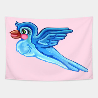 Flying Spring Bluebird Tapestry