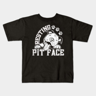 Pitbull Dog Lovers - Resting Pit Face Pit Bull Owner Kids T-Shirt