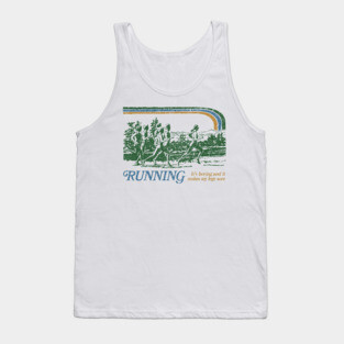 Running / 80s Vintage Style Parody Design Tank Top