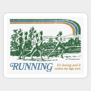Running / 80s Vintage Style Parody Design Sticker