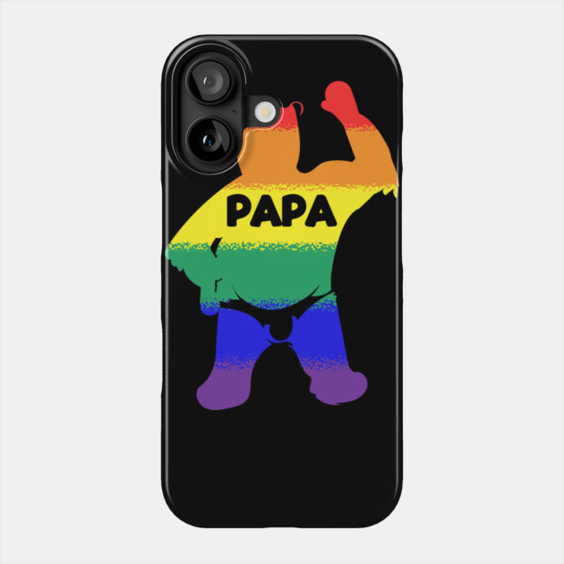 Papa Bear Waving Bear with Gay Pride Phone Case by belownormal
