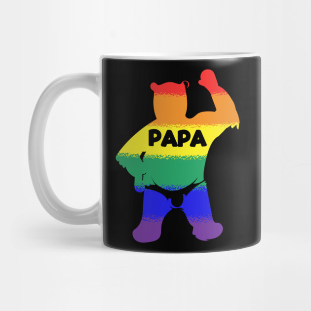 Papa Bear Waving Bear with Gay Pride by belownormal